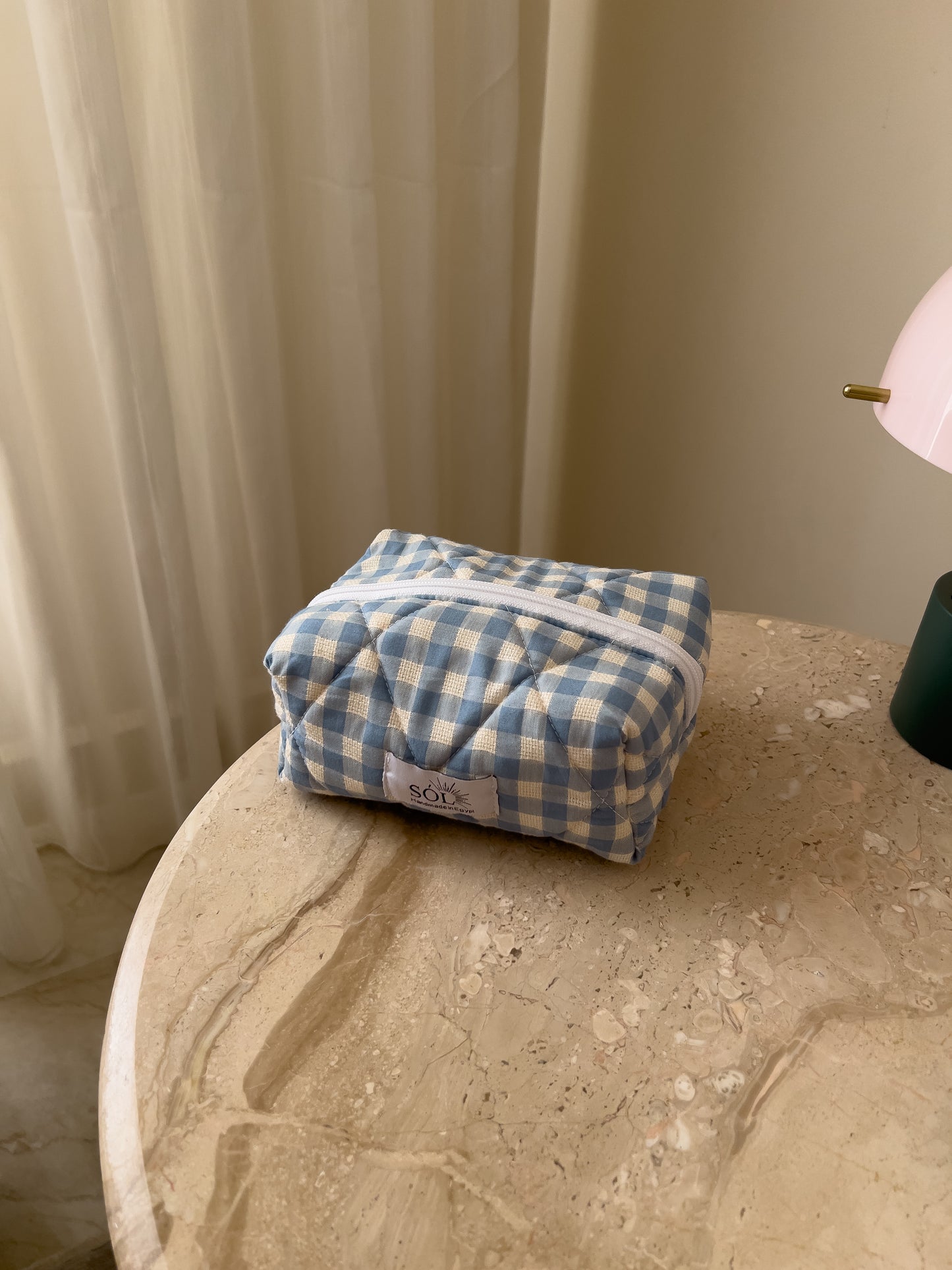 Cracked blue pouch