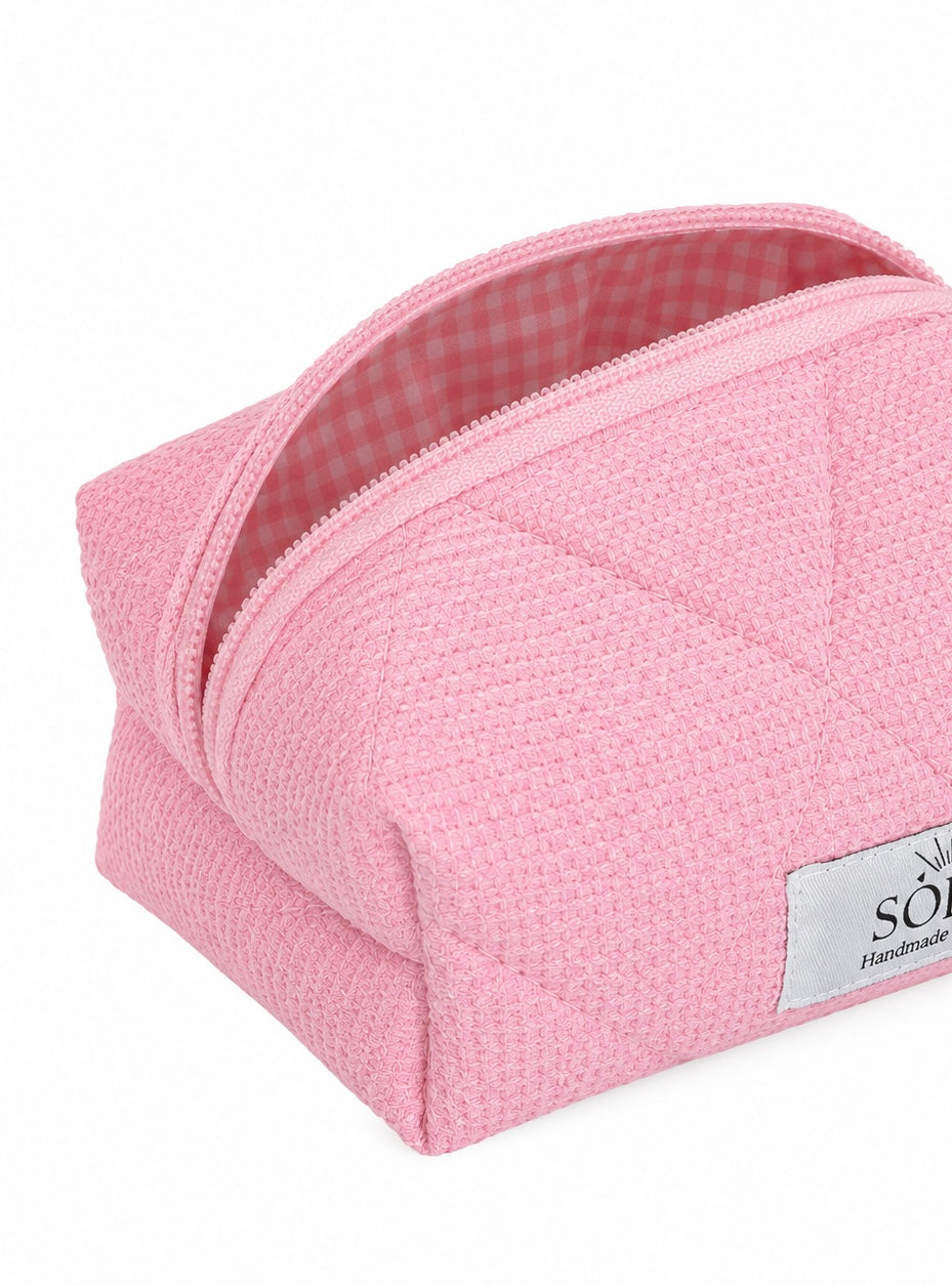 Waffle pink pouch