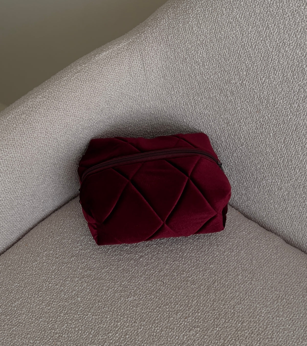 Burgundy velvet pouch